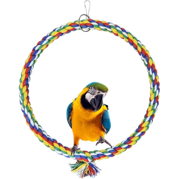 Fågelgunga, Hängande Leksaker för Burar Bomullsrepsgunga Bittålig Sittpinne Leksak Papegojleksak Motverkar Uttråkning för Undulater, Nymfparakiter, Conures, Finkar, Små