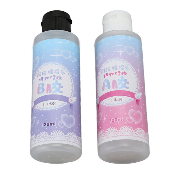 Flytande genomskinlig silikon DIY Elasticitet Knådad pressad genomskinlig silikongummi för hantverk Dukmålning 120ml