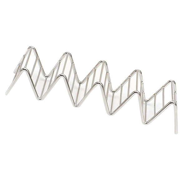 Rustfrit V-formet Taco-holder til majskolber, forårsruller, taco-stativ, pandekage-madstativ til hjemmet, 4-5 gitter, 6,3x22,5x4,5cm/2,5x8,9x1,8in