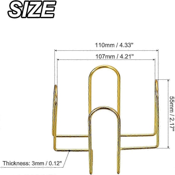 Brikkeholder, 2 stk. 5,5 cm - Opbevaringsstativ i jernmetal til både runde og firkantede brikker, holder 6 brikker (Guld)_SZXM