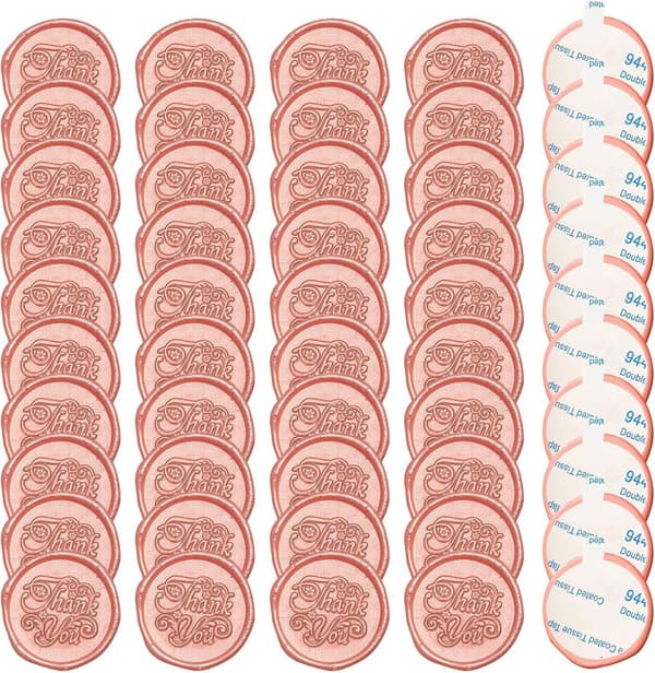 50 Stykker Pink Seglvoks, Voksseglstempel, Præget Voksseglsmærkat, Bryllupskuvertsegl, Dekoration til Invitationer, Kort