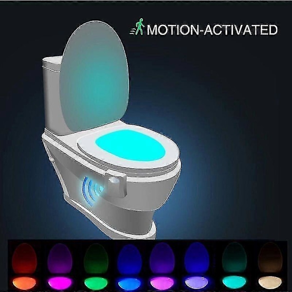 Toalettlampe, LED Nattlys for WC Bad Rom Detektor Sensor