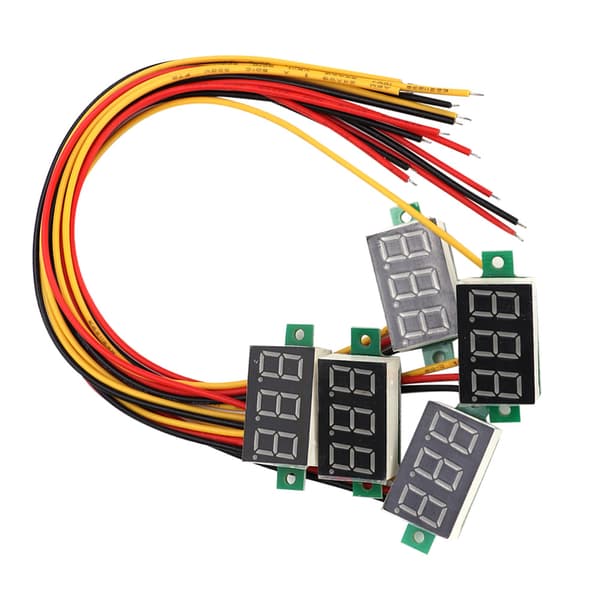 5 stk. Blå 0,36 tommer Digital Display DC Voltmeter Tre Tråds LED Volt Meter Spændingsovervågning