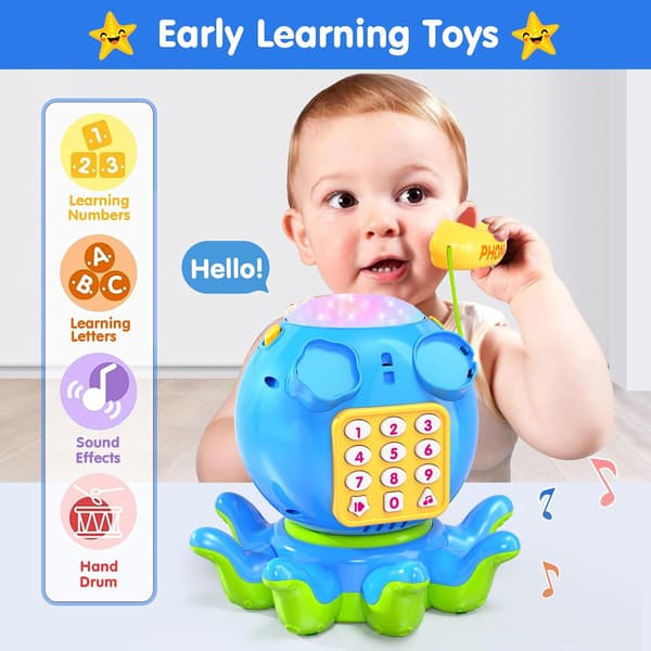 Interactive Octopus for Babies (6-12 Months), Musical Toy for Babies (1 Year and Up), Educational Toy with Lights and Sounds