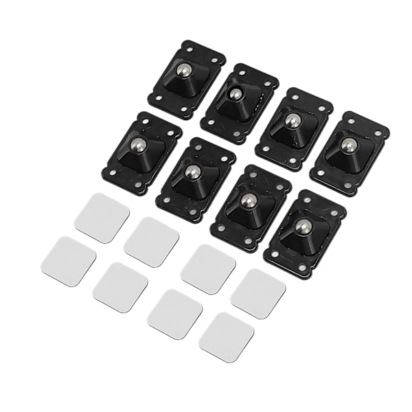 Mini Caster Wheels Adhesive 360 Degree Rotation Roller Wheels for Mini Furniture Storage Box Black