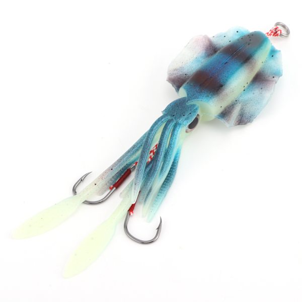 Fiske UV Squid Mjukt Bete Lysande Bläckfisk Wobbler Bete Bläckfisk Fiske Simulering BeteBlå