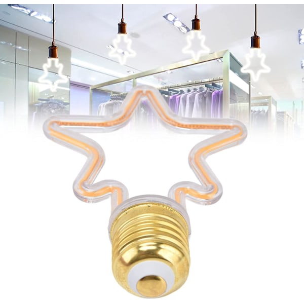 LED Lineær Lampe Dekoration 2700K Varmt Lys Lysekrone Retro Stjerneformet Tråd E27 til Restaurant Stue