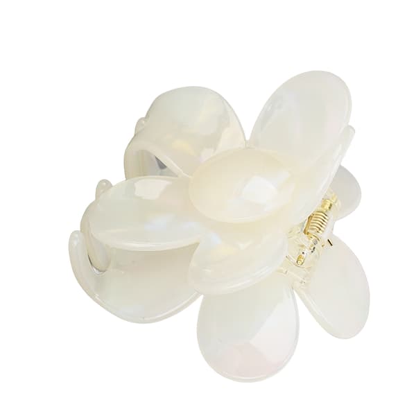 Hårklype med blomsterform, acetatplast, hårklemme for bakhodet, hodeplagg for kvinner og jenter, kremhvit