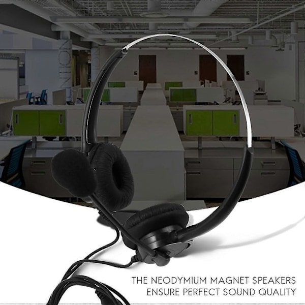VH500D RJ9 Bilateralt Headset Handsfree Callcenter Brusreducerande Sladdanslutet med Justerbar Mikrofon f