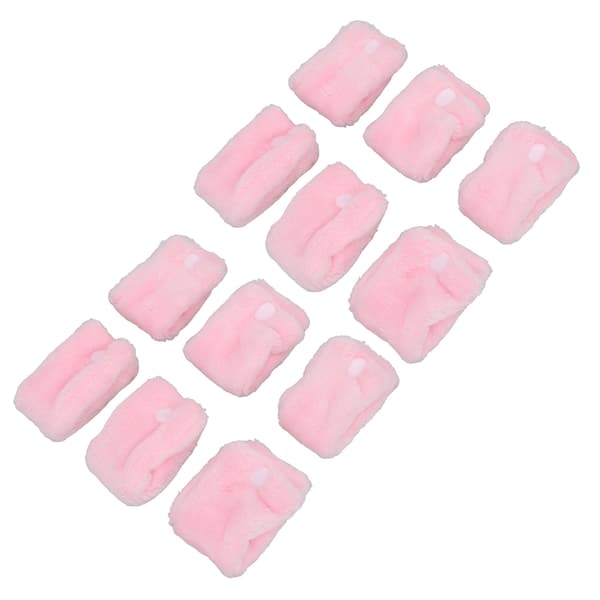 12 st Värmelösa Hårrullar i Korallfleece Hår Curlers DIY Curl Hårstylingverktyg Rosa