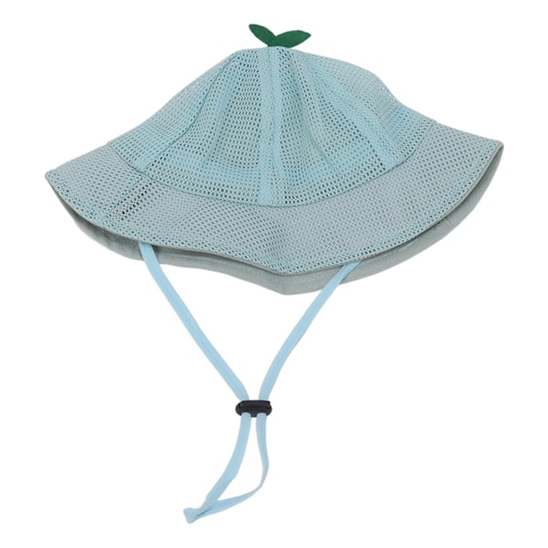 Kids Bucket Hat Mesh Cute Stylish Versatile Breathable Summer Sun Hat with Adjustable Rope for Baby Children Blue