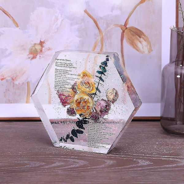 Stora silikonhartsformar för blomsterkonservering - Hexagonform, djupa gjutformar (20x23x5cm)