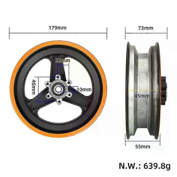Scooter Front Wheel Hub Compatible with Kukirin G3 Electric Scooter Rim Replacement Parts