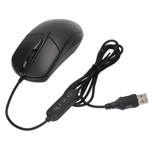 Oppvarmet mus 3 nivåer Justerbar svart Ergonomisk 1600DPI kablet oppvarmingsmus for Windows for OS X System Desktop Laptop