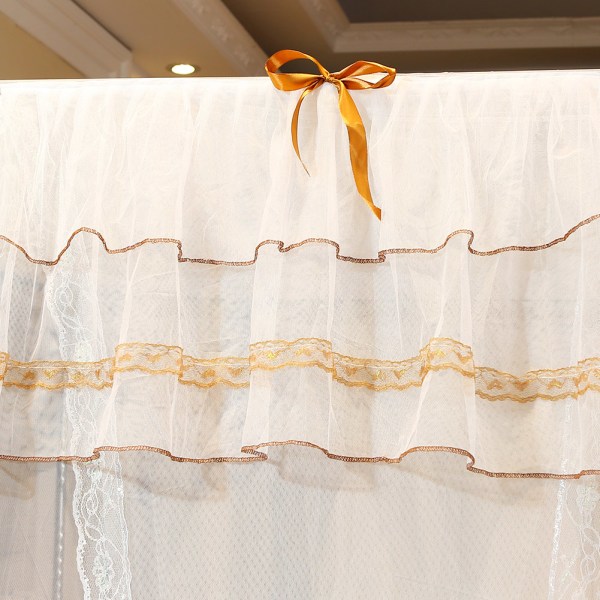 Luxury Princess Four Corner Stolper Seng Gardin Baldakin Netting Myggnett Sengetøy (M)