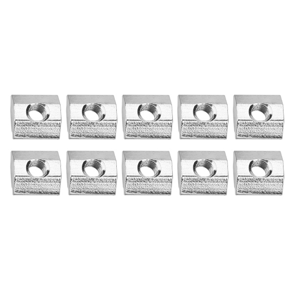 50 st kolstål glidande T-spår Mutter för 20-serien aluminiumprofiltillbehör M4*10*5