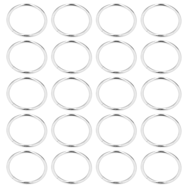 20 st metallringar Hållbara järncirkel O spännen ringar för DIY bälte handväska spänne hårdvara kläder dekoration