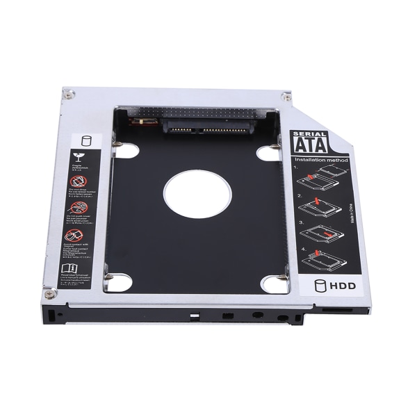 12,7 mm aluminium SATA HDD SSD-kapsling Hard Disk Drive Bay Caddy Optisk DVD-adapter for bærbar PC