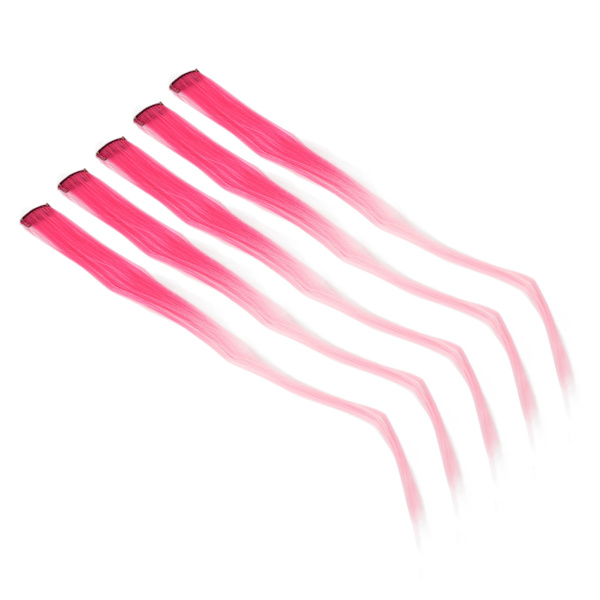 10 stk Høydepunkter Hårstykke Lang Rett Gradient Utsøkt Stilig Hårstykke Klips for Cosplay Arrangementer Halloween Fester Rød Rosa