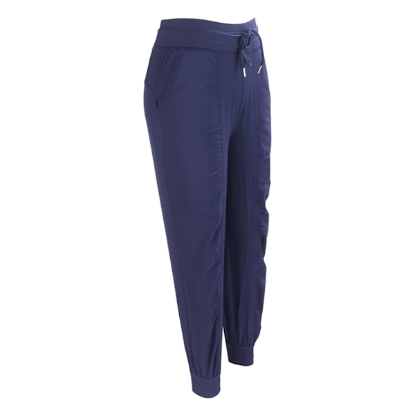 Sportlöparbyxor i polyester, snabbtorkande, andningsbara, med dragsko, träningsbyxor, marinblå, XL
