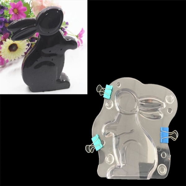 3D Påskehareform Chokolade Slikkage Gelé Bageværktøj Non Stick DIY Form til påskedekoration
