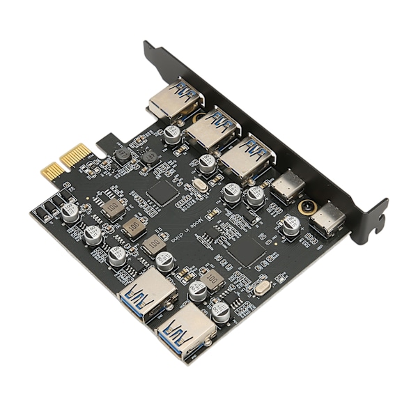 PCI E til USB-udvidelseskort 7 porte 5 Gbps USB PCI Express-kort med 2 USB 3.0-porte på bagsiden til Windows Xp til OS X til Linux