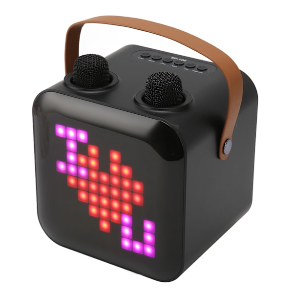 Bærbar karaokehøyttalersystem karaoke maskin med 2 trådløse mikrofoner Type C Bluetooth-høyttaler med RGB-lys
