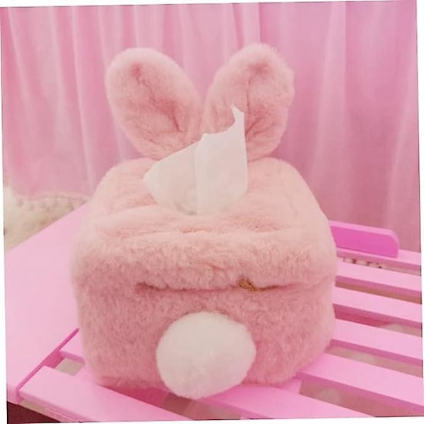 Plush Vävnadslåda, Kanin Rosa Plance Vävnadslåda Cartoon Vävnadslåda