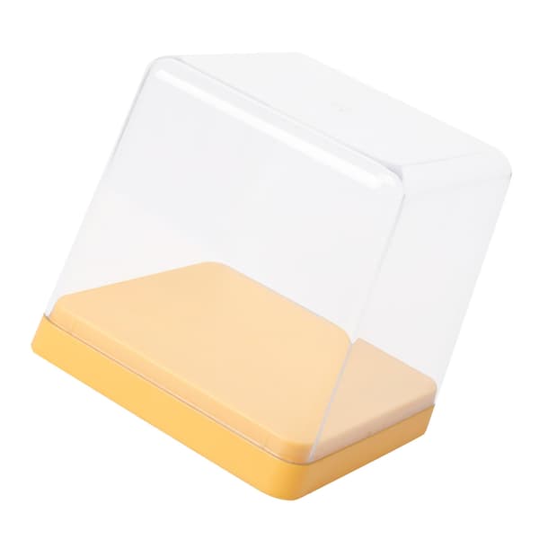 Figurer Display Förvaringslåda Transparent Skydd Dammtät Stapelbar Figur Samlingsbox Gul