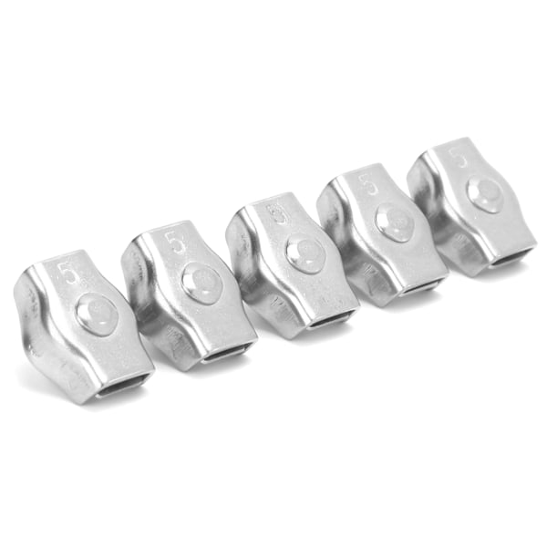 5 stk tauklemme Simplex rustfritt stål marine maskinvare fiksering for skogbruksmaskiner 5mm/0,2in