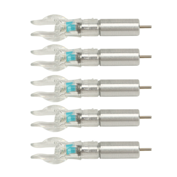 5PCS LED-belyste piler i plastskall, enkel installasjon for 6,2 mm 0,24 tommers innerdiameter pil bueskyting med batteri blå