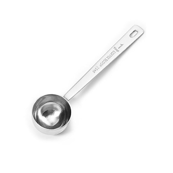 Kaffemått, 1 st 15 ML (1 tsk) 304 Rostfritt Stål Kaffeskedar 1 Matsked Långt Handtag Mätsked Passar Kaffebehållare för Malet Kaffe
