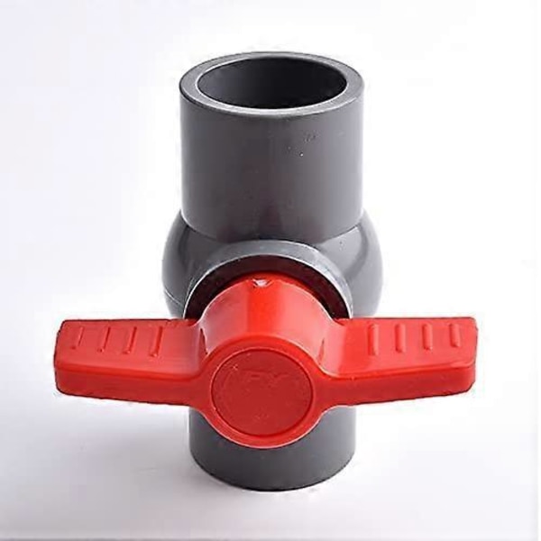 PVC Suora Liitin Palloventtiilille - PVC Suora Liitin - Liimattava Liitin Puutarha- ja Akvaariokasteluun (40mm, Harmaa)