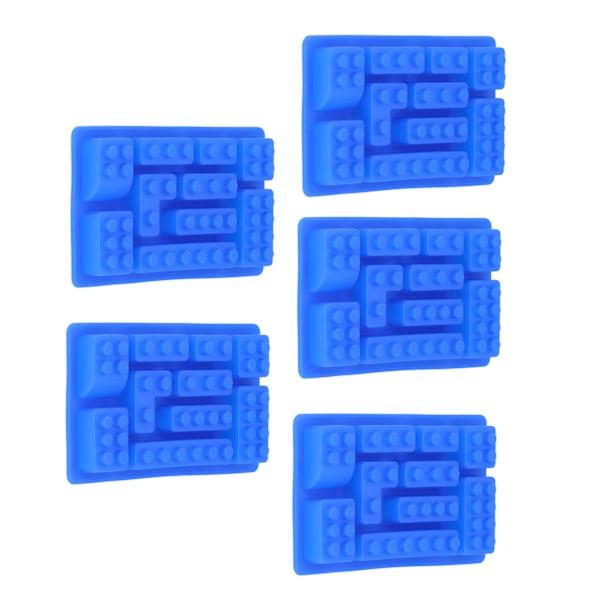 5 stk blå silikon isbitform blokkform sjokolade kake DIY bakeform for bakeri hjem