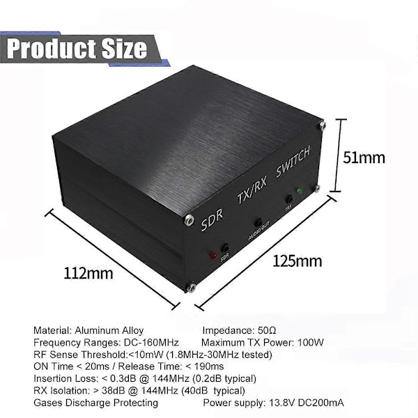 160MHz 100W SDR Transceiver Radio Switch Antenne Sharer EU Stik