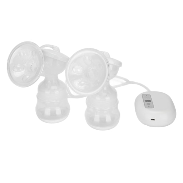 Elektrisk bröstpump Dubbel bröstpump Bärbar bröstpump för postpartum (bröstpump 2 st adapter 4 st påse)