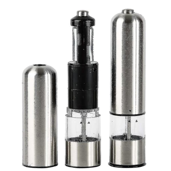 Premium Elektrisk Salt- og Pepperkvern 1 stk Sølv