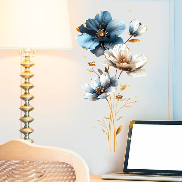Simulert 3D tekstur blomster veggklistremerke