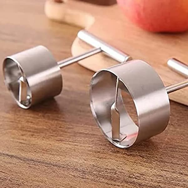 2 st rostfritt stål multifunktionell äpple päron kärnseparator kök verktyg, äpple kärnverktyg