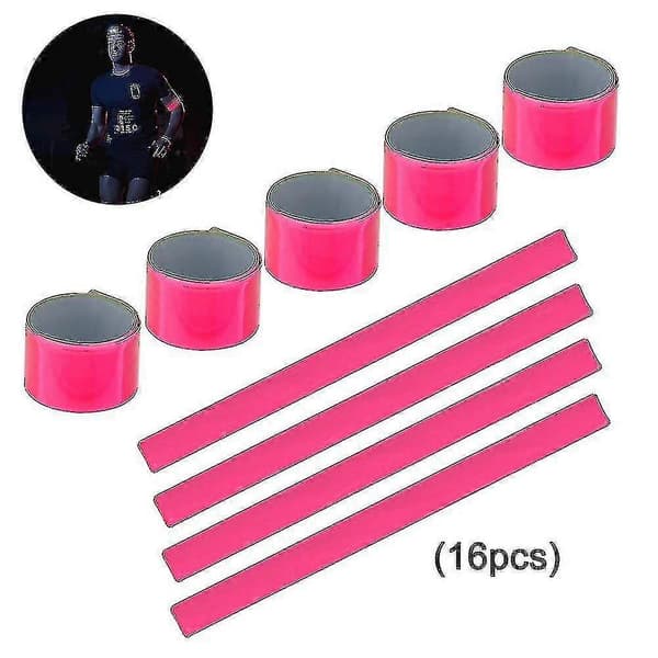 16-pak refleksive snap-armbånd med refleksstriber på ketcherarmene