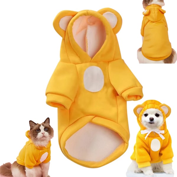 Hund Hoodie Bomuld, Hundejakke, Hættetrøje til Hund Kæledyrstøj Hunde Kattetøj, Hunde Tøj Vinter (M)