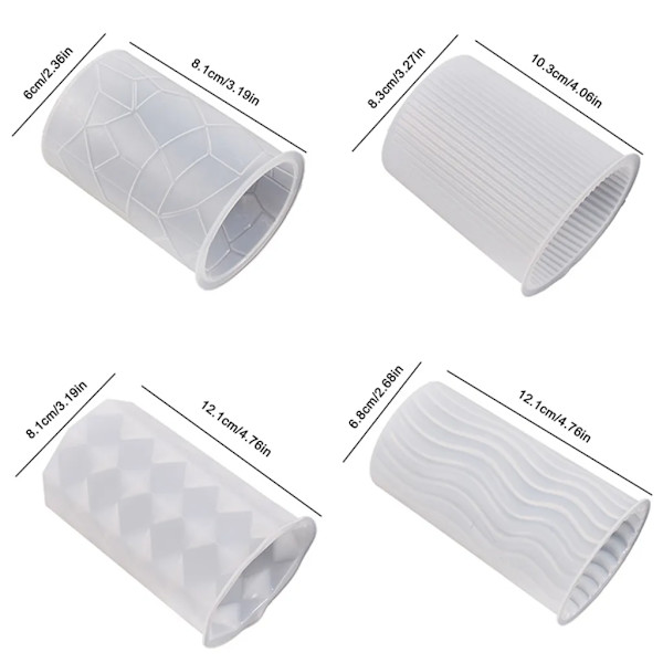 4 st silikonljusformar, gjutningsljusformset, DIY-ljusform silikonform gjutning silikonform