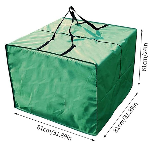 Vanntett beskyttelsesdeksel for hagemøbelputer Oppbevaringspose Setepute, 210D Oxford, 81 x 81 x 61 cm, (Grønn)
