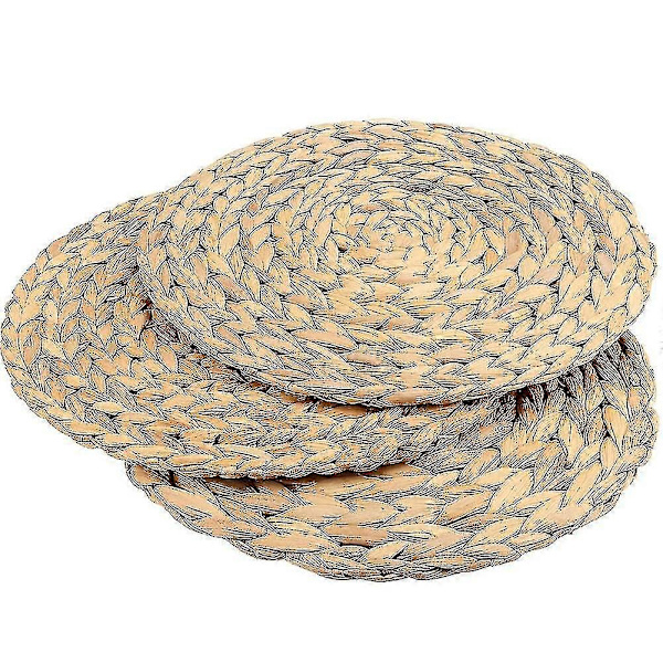 Pyöreä kudottuTabletti, vesihyasinttikudottu rottinkitabletti
