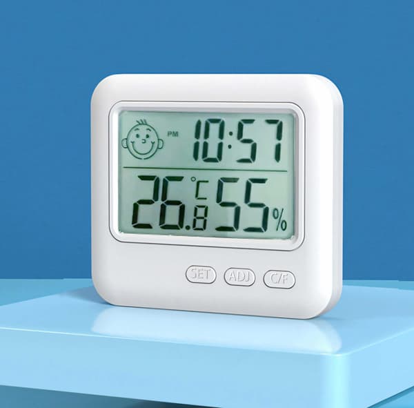 Digital LCD sensor indendørs termometer, vækkeur, egnet til babyværelse, stue og kontor