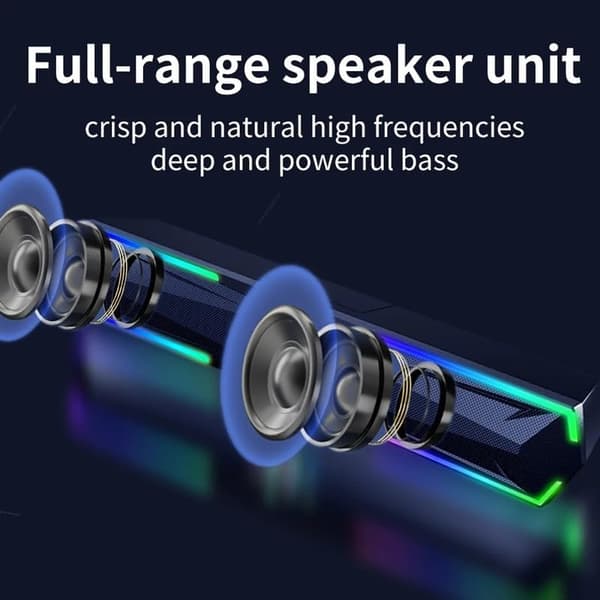 Trådløs Stereo Bluetooth-højttaler til skrivebordet med LED-stemningslys