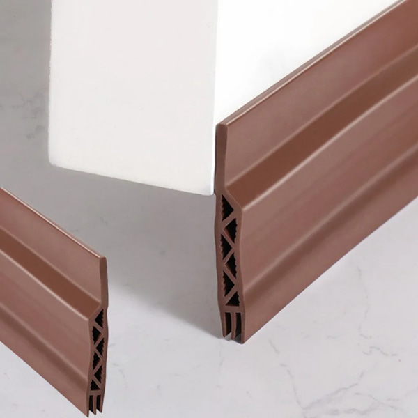 2 stk dørtetningslist trekkstopper for dører, selvklebende dørlister gulv, lydisolering varm og kald blokkering, 100x5cm (brun)