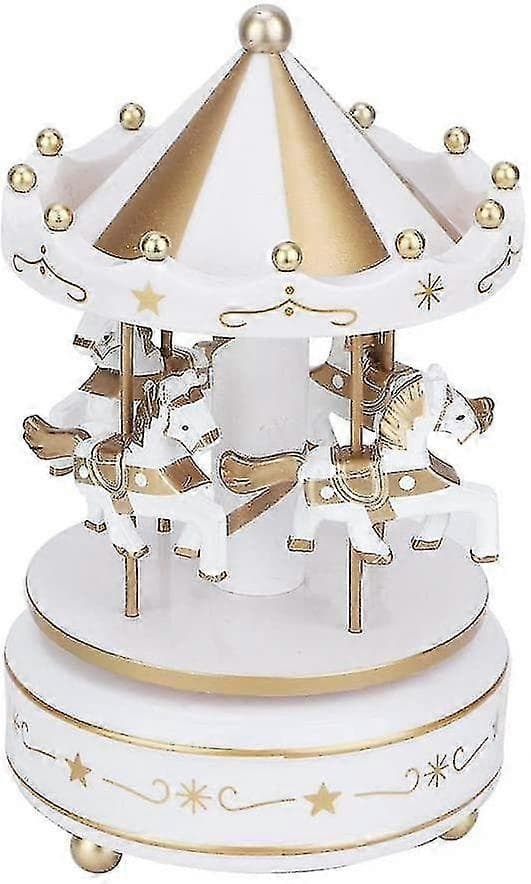Karusell Musikkboks Karusell Merry-Go-Round Gave Bursdagsgave (Hvit)