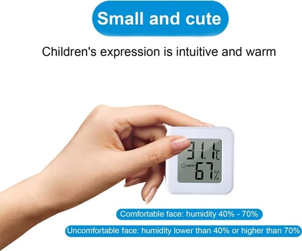 4 stk. Indendørs termometer hygrometer, mini digital termometer med hygrometer til børneværelse, arbejdsværelse, kontor, drivhus