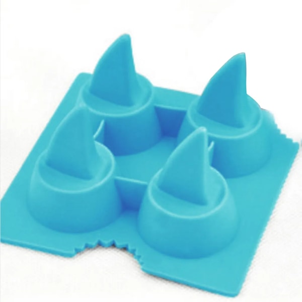 4x Shark Fin Ice Cubes, Jelly Tray, BPA Free, Cake Silicone Molds, Chocolate, Soft Candy, Cookies, Kitchen, Baking, DIY Tools